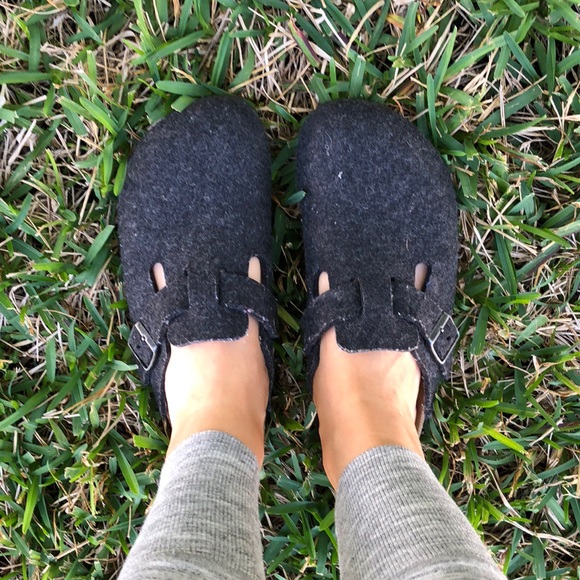 birkenstock boston wool felt grey